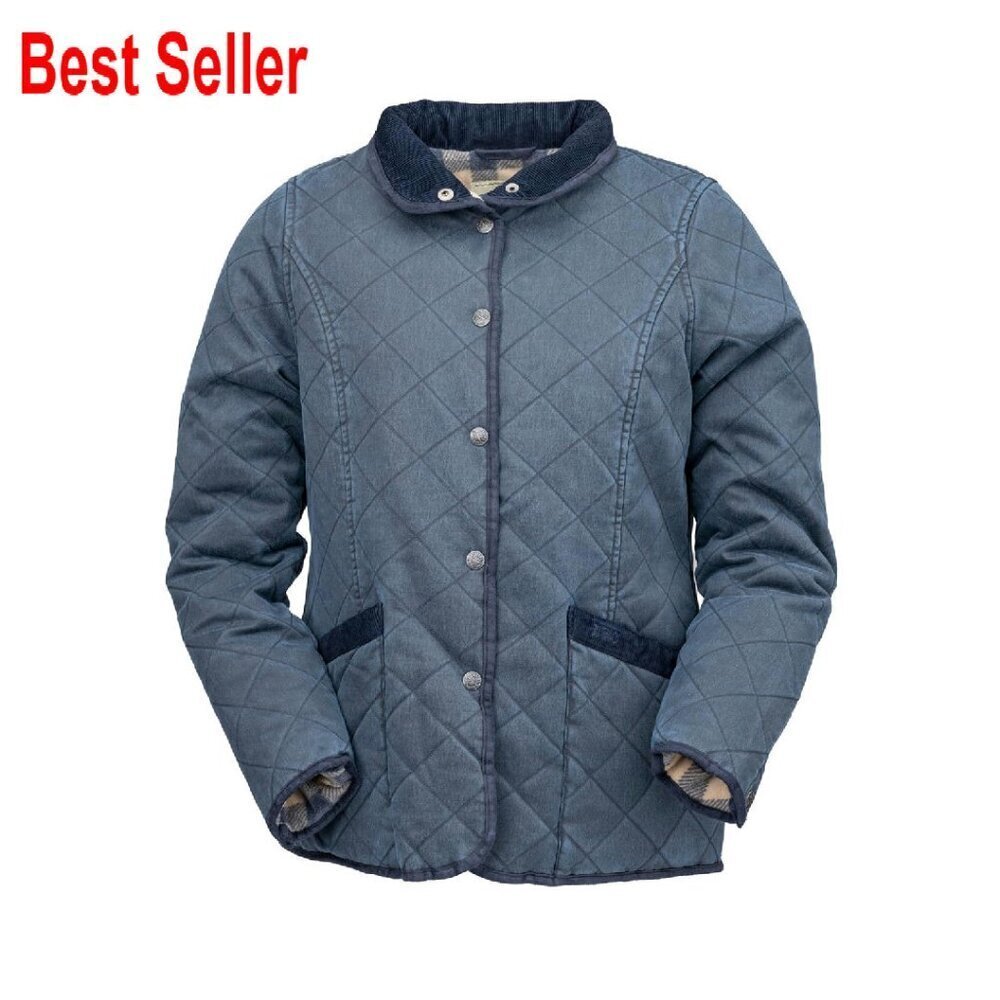 Quilted Western Jacket Water-Resistant Warm Casual Outdoor Snaps